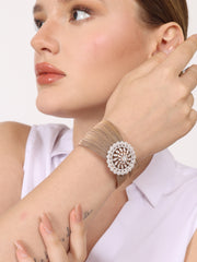 Rose Gold Plated Cuff Women's Bracelet (6.00 Gram)