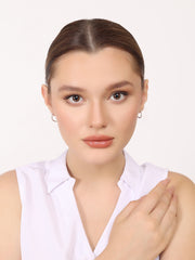 Silver Zircon Twinkling Hoop Earrings (2.10 Gram)