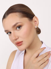 Silver Snowflake Flower Stud Earrings (2.60 Gram)