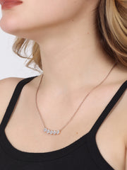 Flower Blooming Rose Gold Sterling Silver Rhodium Pendant