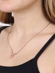 Rose Gold Plated Deer Heart Necklace