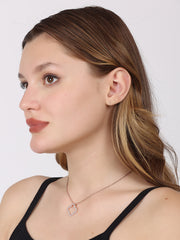 Rosé Gold Plated Clover Silver Necklace