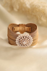 Rose Gold Plated Cuff Women's Bracelet (6.00 Gram)