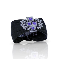 925 Silver Women's Bracelet with Purple Square Gemstones & Diamond-Inspired Design – 6.50g Pure Silver, Luxury Statement Jewelry