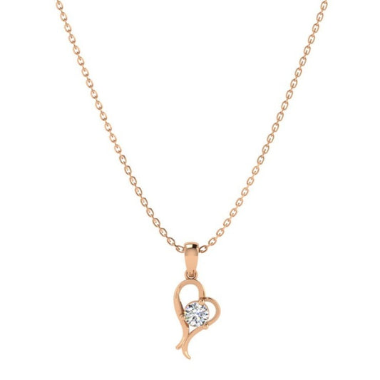 Silver Rose Gold Crocus Elegance Pendant With Link Chain Necklace