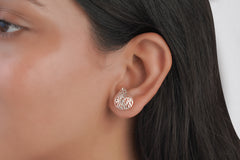 Rose Gold Sterling Silver Stud Earrings (3.20 Gram)