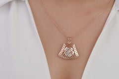 925 Silver Rose Gold Plated Pendant and Earring Set