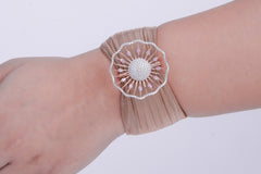 925 Silver Women's Bracelet – Rose Gold Finish, Floral Design