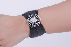 925 Silver Women's Bracelet – Hexagonal Diamond-Inspired Design, 6.50g Pure Silver, Luxury Statement Jewelry