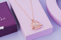 925 Silver Rose Gold Plated Pendant and Earring Set