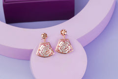 925 Silver Rose Gold Plated Pendant and Earring Set