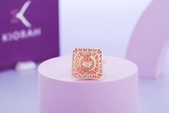 Rose Gold Sterling Silver Ring | Dancing Diamond Ring (5.50 Gram)