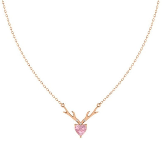 Rose Gold Plated Deer Heart Necklace
