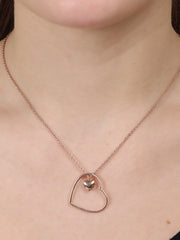 Sterling Silver Heart Rose Gold Plated Pendant