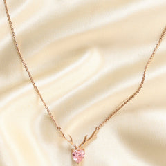 Rose Gold Plated Deer Heart Necklace