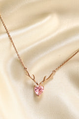 Rose Gold Plated Deer Heart Necklace