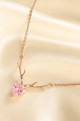 Rose Gold Plated Deer Heart Necklace