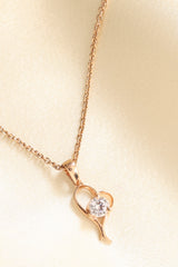 Silver Rose Gold Crocus Elegance Pendant With Link Chain Necklace