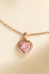 Silver Rose Gold Dreamy Zirconia Heart Pendant Anniversary Gift for her