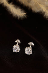 Silver Plated Zirconia Stud Earrings (2.20 Gram)