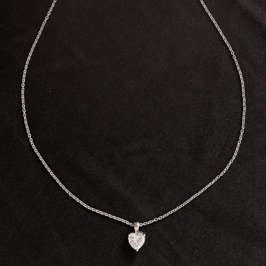 Sterling Silver Heart Pendant Necklace Women's Jewelry