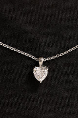 Sterling Silver American Diamond Princess Amazing Heart Pendant