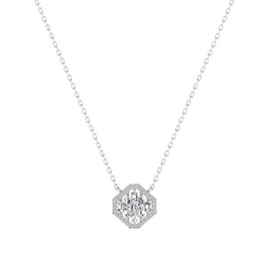 Cushion Sterling Silver Luxury Necklace