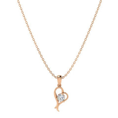 Silver Rose Gold Crocus Elegance Pendant With Link Chain Necklace