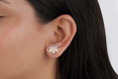 Rose Gold Hexagon Stud Earrings (3.20 Gram)