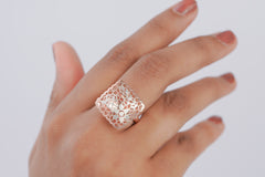 Rose Gold Sterling Silver Italian Ring (4.77 Gram)