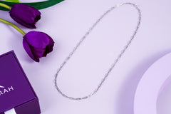 Silver Link Chain Necklace - Refined Radiance - 925 Sterling Silver