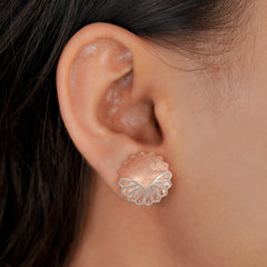 Rose Gold Italian Silver Earrings (3.81 Gram)