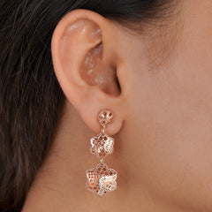 Honeycomb Rose Gold Earrings (6.060 Gram)