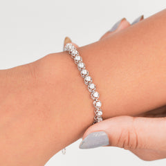 925 Silver Tennis Bracelet with Sparkling Round Stones