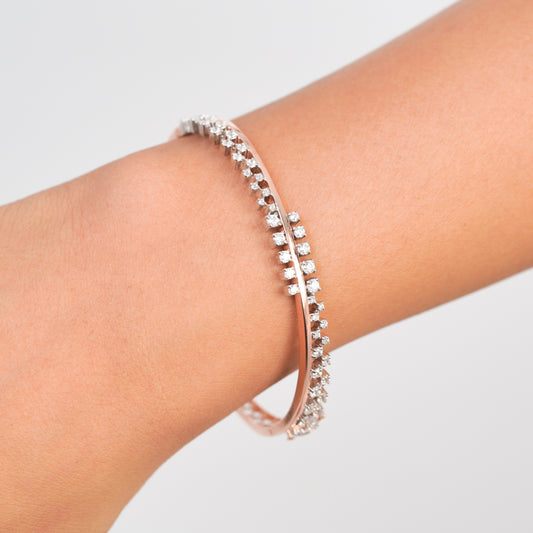 Classic Rose Gold Diamond Bracelet | 925 Sterling Silver Elegance