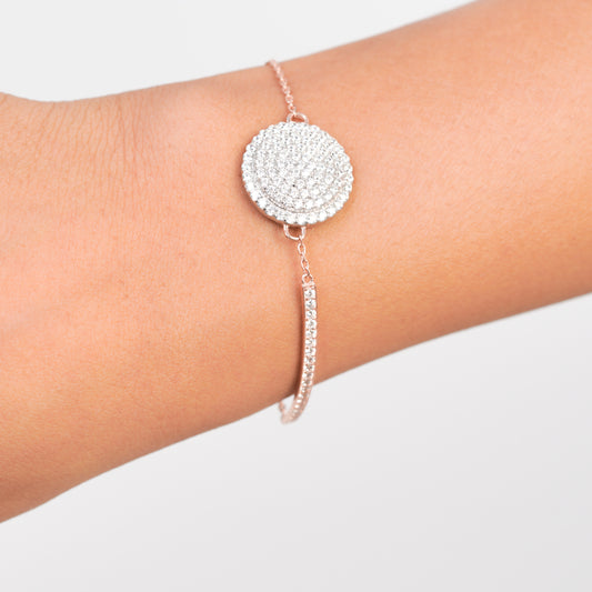 Rose Gold & White Link Silver Bracelet