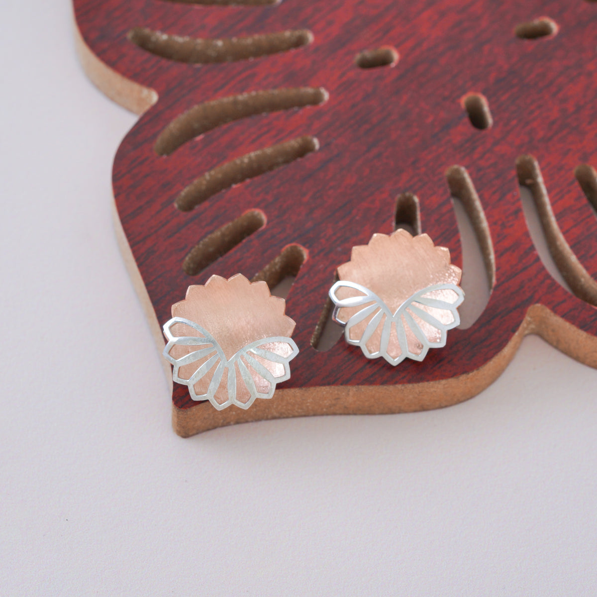 Rose Gold Italian Silver Earrings (3.81 Gram)