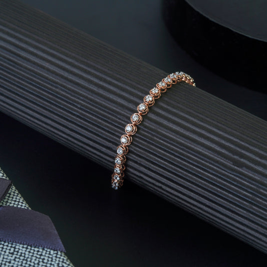 Rose Gold Silver Tennis Bracelet