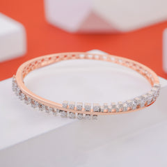 Classic Rose Gold Diamond Bracelet | 925 Sterling Silver Elegance