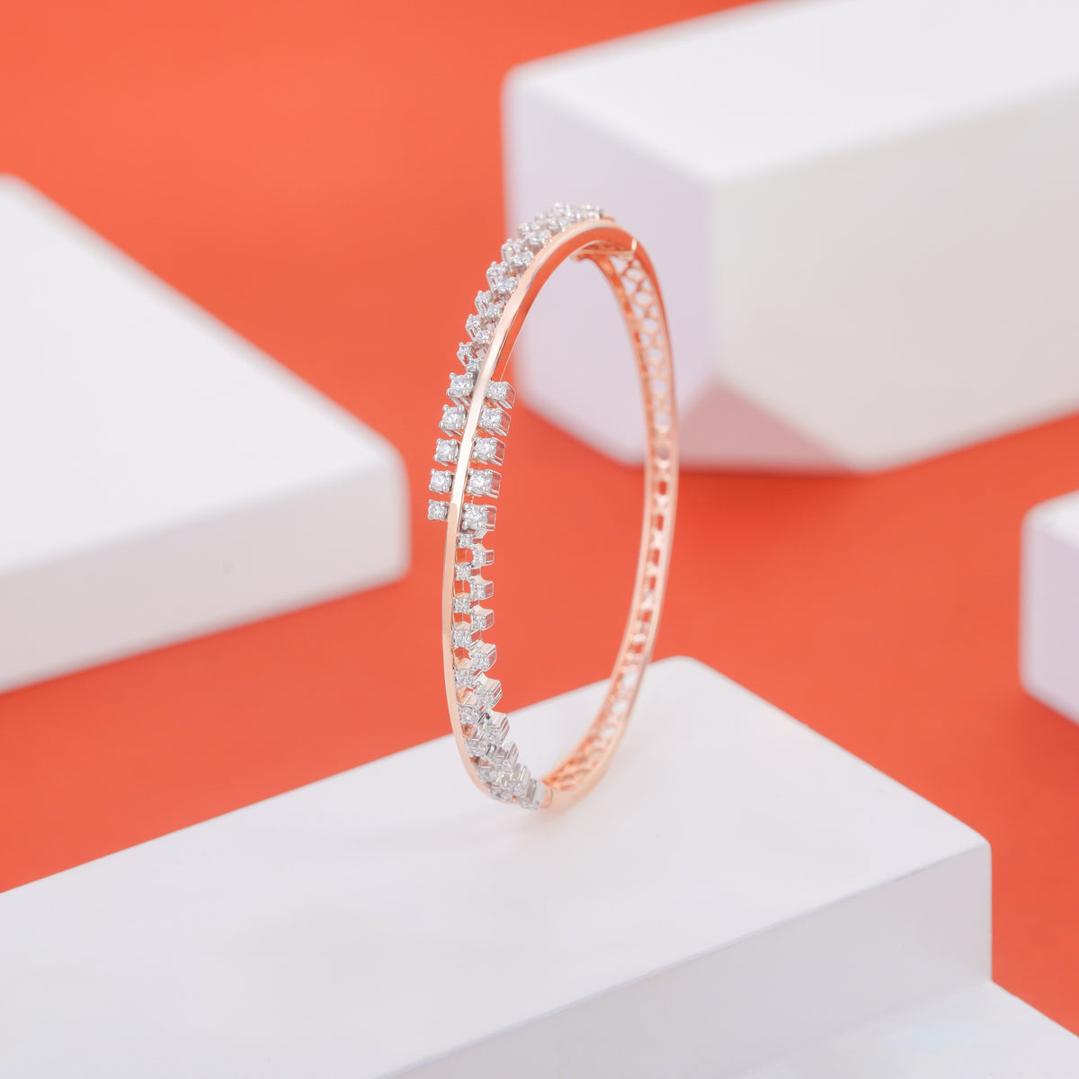 Classic Rose Gold Diamond Bracelet | 925 Sterling Silver Elegance