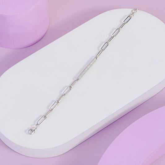 Paper Clip Stylish Bracelet | 925 Sterling Silver