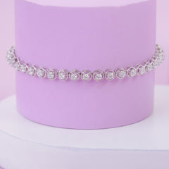 925 Silver Tennis Bracelet with Sparkling Round Stones