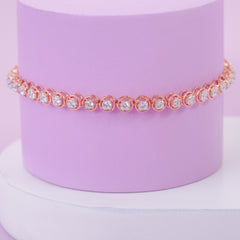 Rose Gold Silver Tennis Bracelet