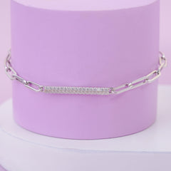 Paper Clip Stylish Bracelet | 925 Sterling Silver