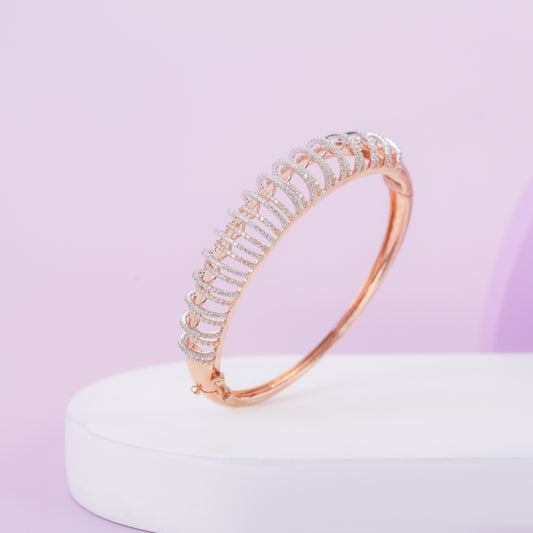 Rose Gold 925 Silver Diamond Bracelet (14.00 Gram)