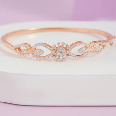 Rose Gold Floral Bracelet | 925 Pure Silver (11.00 Gram)