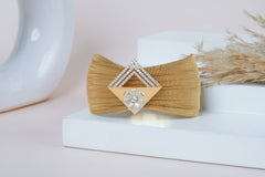 Rose Gold Cuff Mesh Bracelet with Geometric Diamond Inspired Design