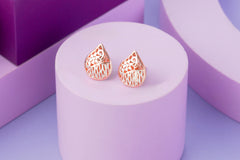 Rose Gold Sterling Silver Stud Earrings (3.20 Gram)