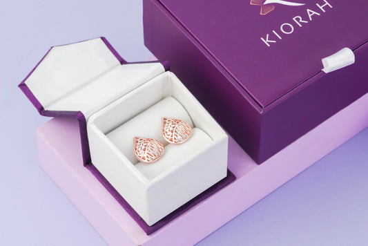 Rose Gold Sterling Silver Stud Earrings (3.20 Gram)