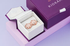 Rose Gold Hexagon Stud Earrings (3.20 Gram)